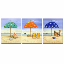 Arte colorida da lona do cenário da praia / 3 painel Seascape Canvas Prints / Home Decor Fotos da parede da paisagem
